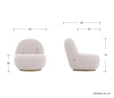 Sillón Toscana GAIA con diseño redondeado y tapizado claro, ideal para añadir confort y estilo a cualquier espacio.
