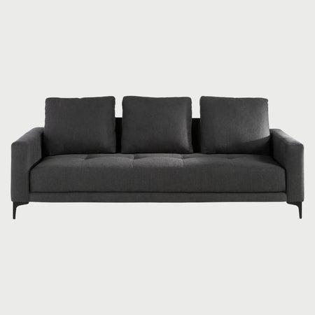 Frente del sofá cama Arriaga en tono gris obscuro (charcoal), ofreciendo un look sobrio y contemporáneo.