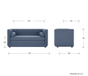 Sofa cama Basil con Patas de Madera en Acabado Nogal