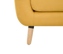 Sofa Jitotol 2 cuerpos en color amarillo con Patas de Madera en Acabado encino