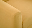 Sofa Jitotol 2 cuerpos en color amarillo con Patas de Madera en Acabado encino