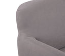 Sofá Jitototl de dos cuerpos en color gris, con un diseño atractivo y brazos redondeados, ideal para cualquier sala.