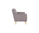Sofá Jitototl de 2 cuerpos en color gris, con patas de madera en acabado encino y un diseño elegante y cómodo.