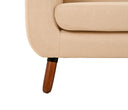 Sofá Jitotol 3 cuerpos en color beige con pata en acabado nogal