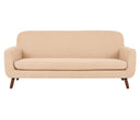 Sofá Jitotol 3 cuerpos en color beige con pata en acabado nogal