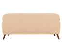 Sofá Jitotol 3 cuerpos en color beige con pata en acabado nogal