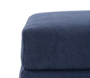Taburete Amil tapizado en azul, con un diseño moderno y líneas limpias, ideal para cualquier espacio.