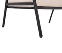 Taburete Tuxama con patas de madera negras y asiento acolchado en color claro, diseño moderno y elegante.