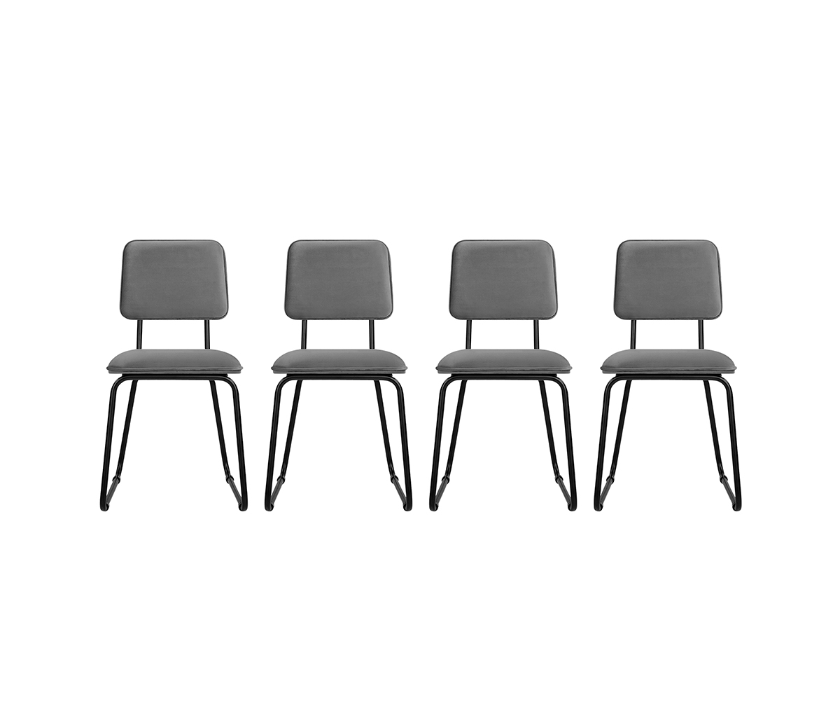 Set de 4 sillas Gaona negro 