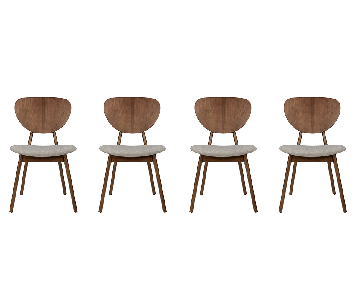 Set de 4 sillas Castaños - Gris claro