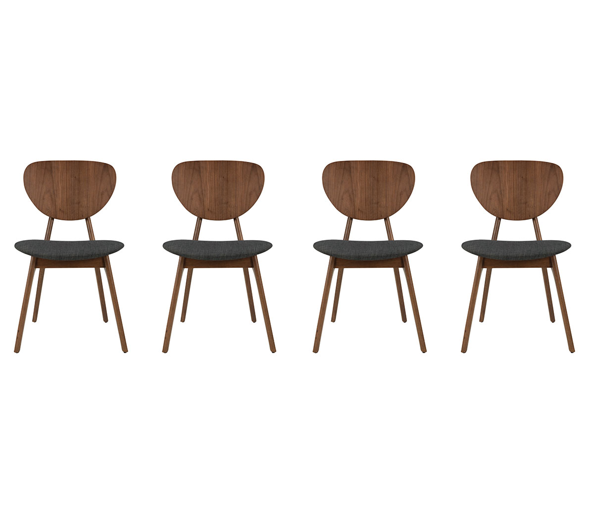Set de 4 sillas Castaños - Gris oscuro
