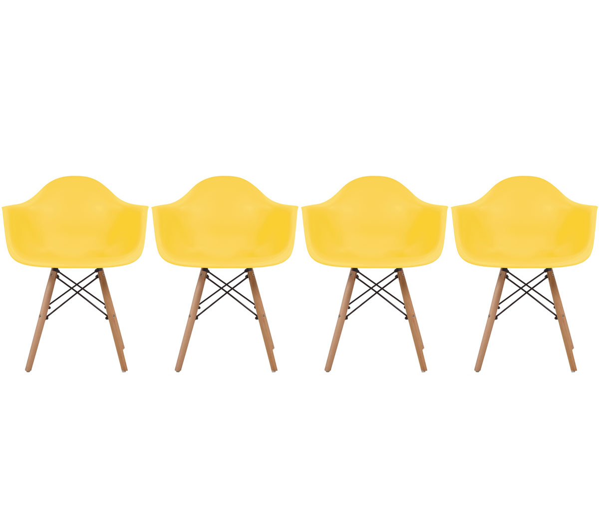 Set de 4 sillas réplica Eames Armchair - Amarillo