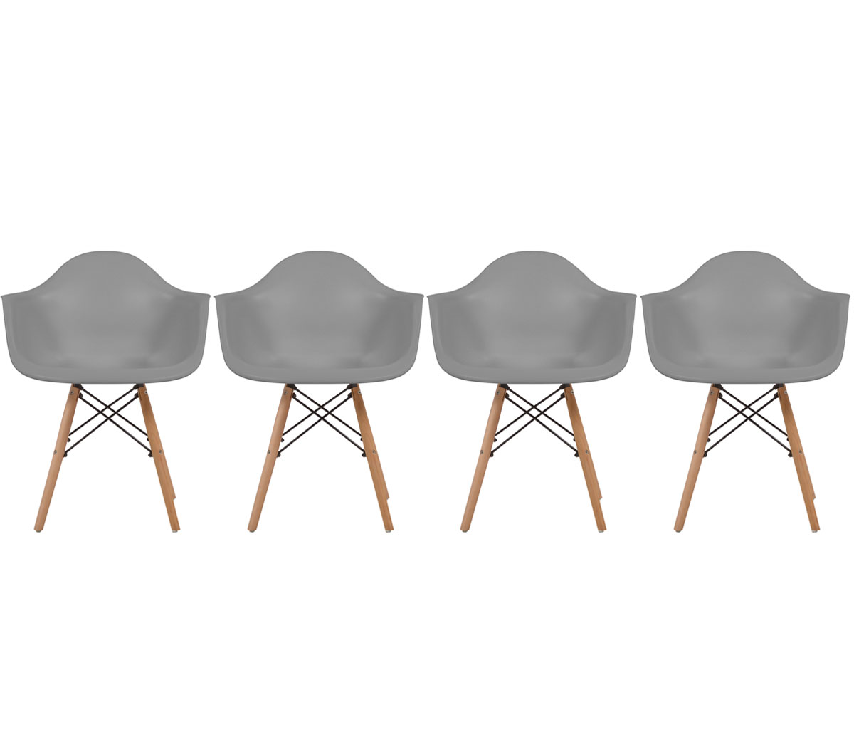 Set de 4 sillas réplica Eames Armchair - Gris